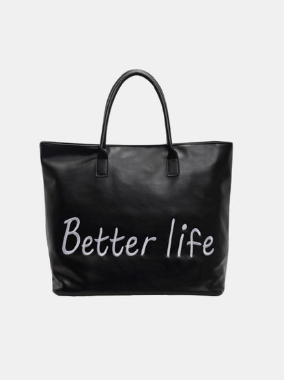 Chic and Spacious PU Leather Tote Bag