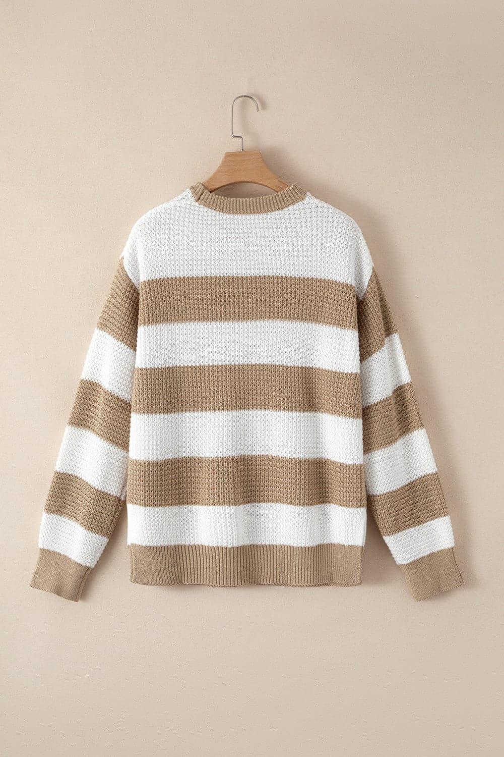 Color Block Round Neck Sweater.