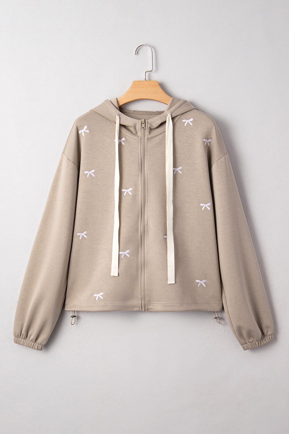 Goat Contrast Bow Embroidered Zip Up Hoodie Jacket For Casual Streetwear And Everyday Comfort Dear-Lover Dropshipping