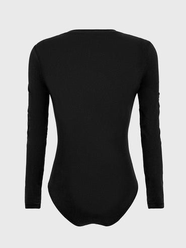 Sheer elegance long sleeve bodysuit