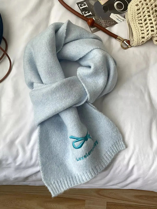Embroidered Bowknot Scarf Simply Love