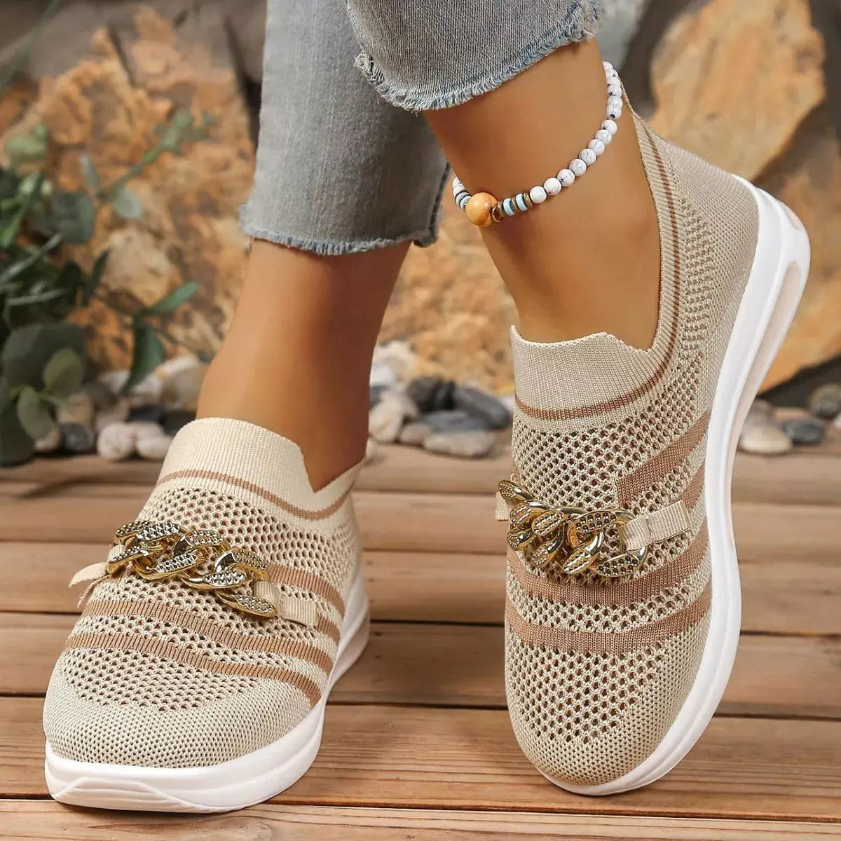 Round Toe Mesh Slip-Ons Simply Love