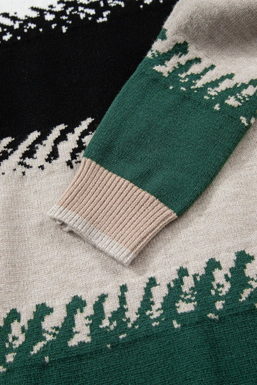 Premium Black Color Block Drop Shoulder Sweater Stylish Pattern Dear-Lover Dropshipping