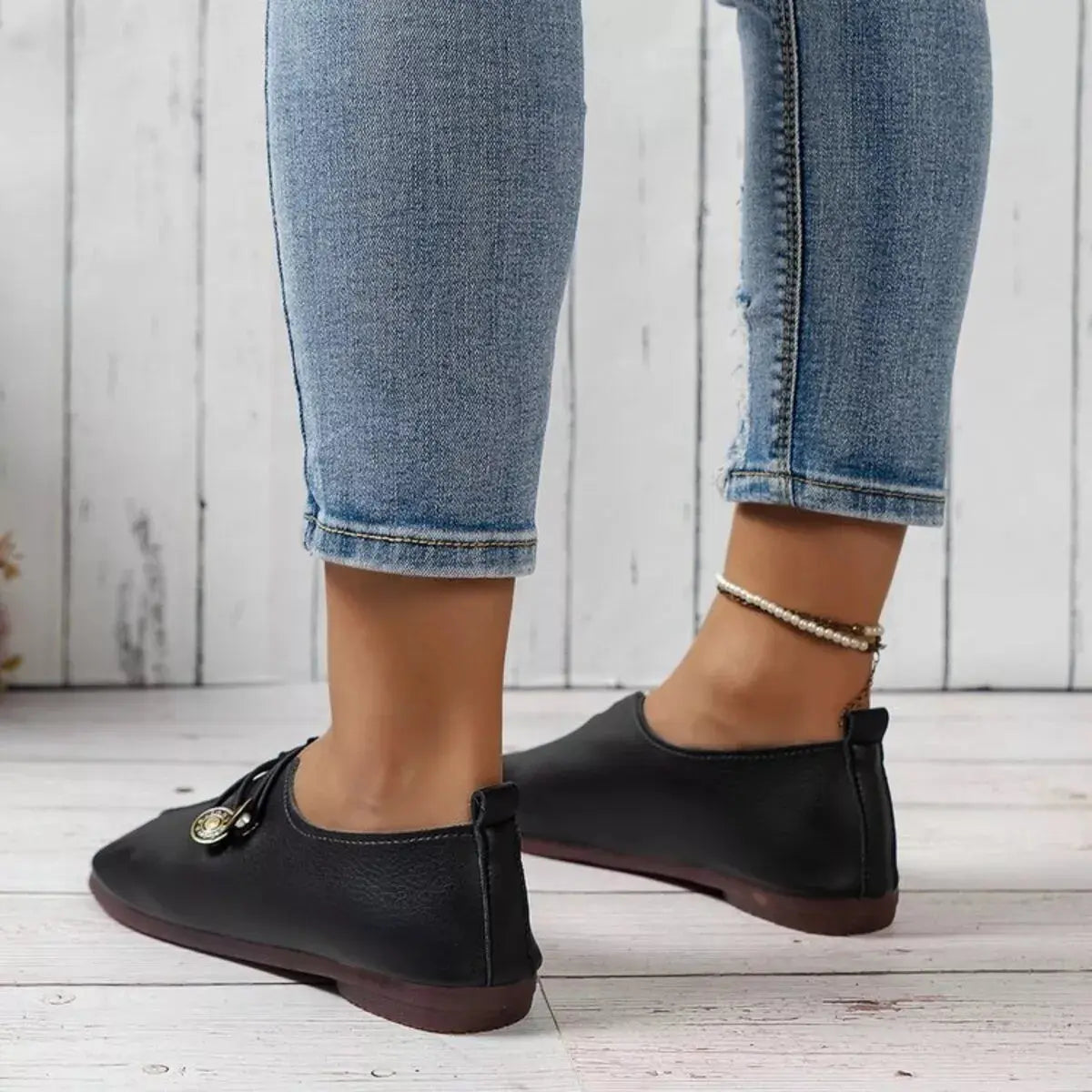 Casual Button Detail Slip-Ons Simply Love