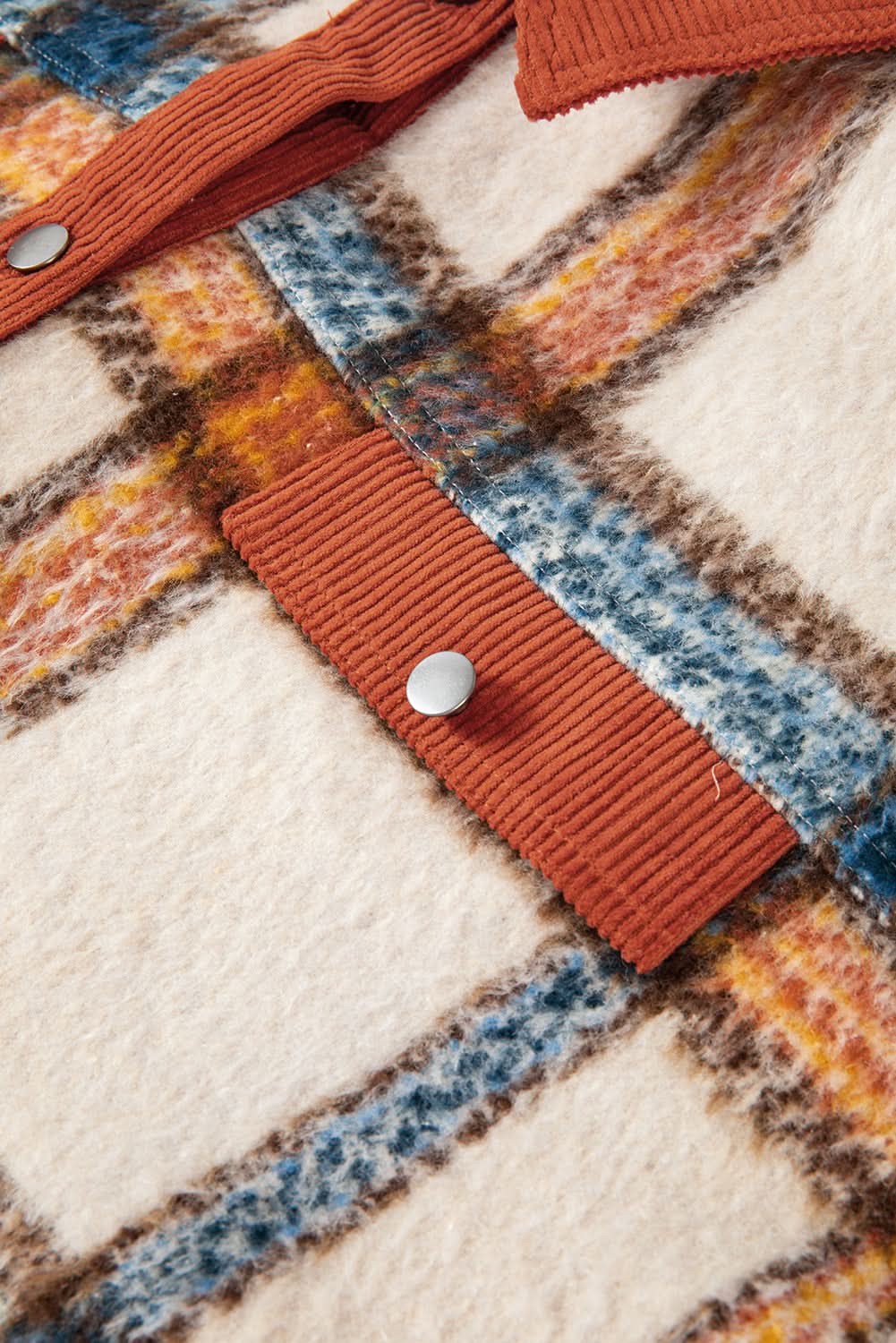 Brown stripe plus size plaid jacket - Love Salve 