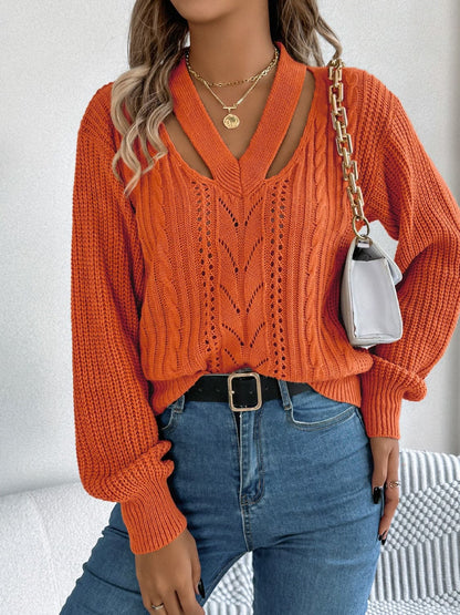 Chic v-neck long sleeve top