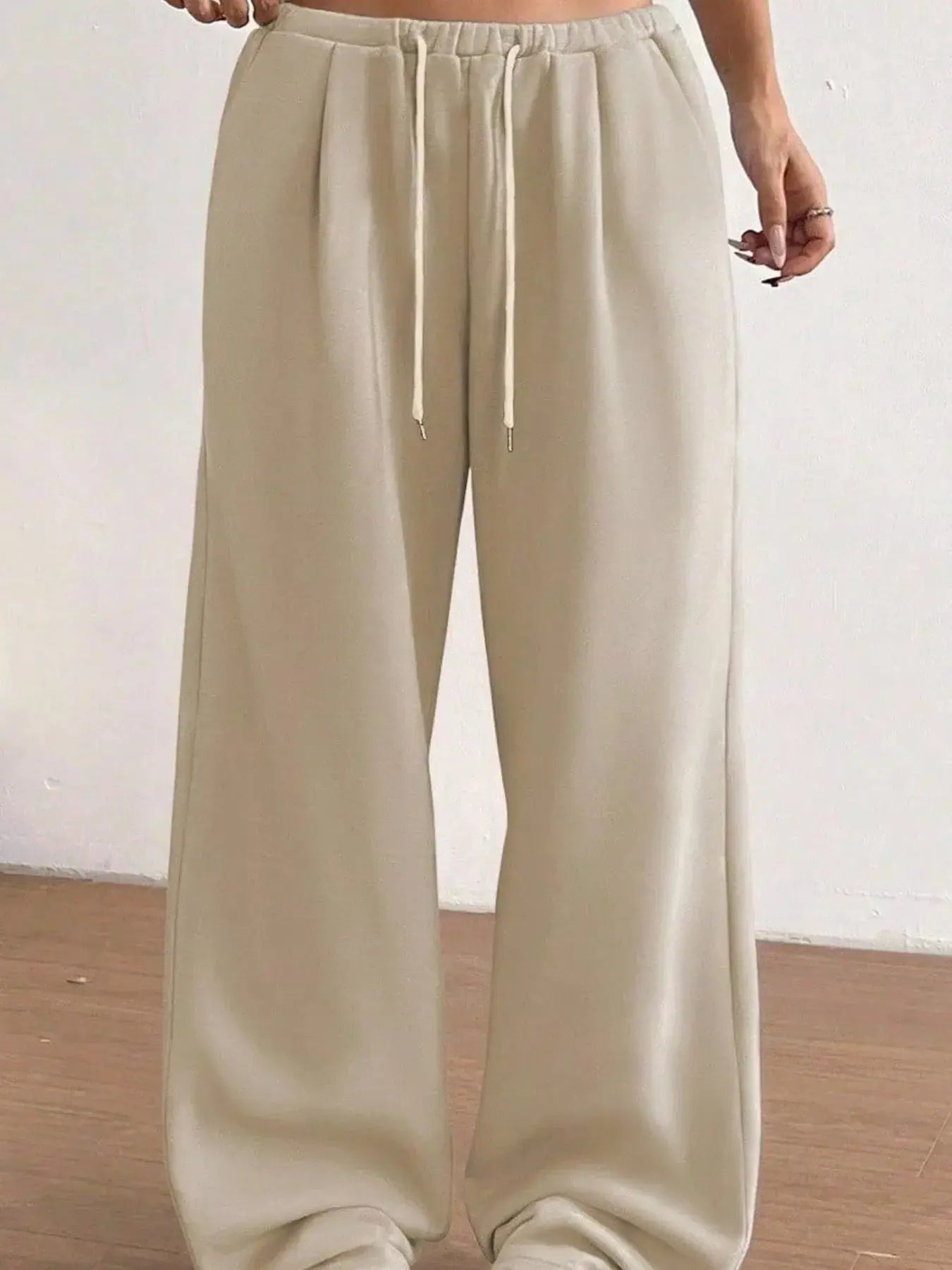 Casual Drawstring High Waist Wide Leg Sweatpants Simply Love