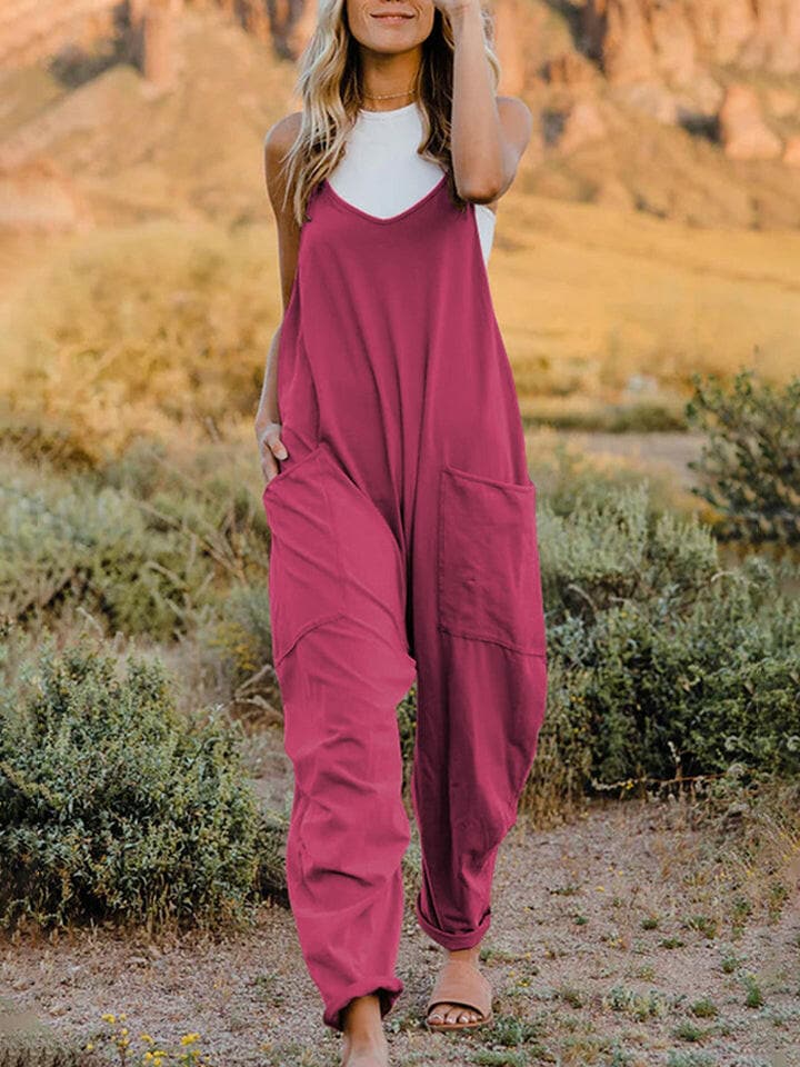 Double Take Full Size Sleeveless V-Neck Pocketed JumpsuitElevate Your Wardrobe with the Double Take Full Size Sleeveless V-Neck Pocketed Jumpsuit
 Discover the perfect blend of style and practicality with our Double Take JLove Salve Full Size Sleevelessusa