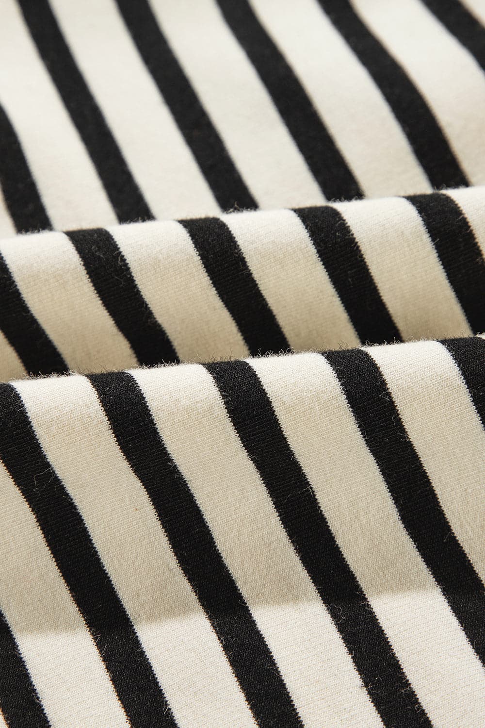 Decorative Button Striped Long Sleeve Sweatshirt.