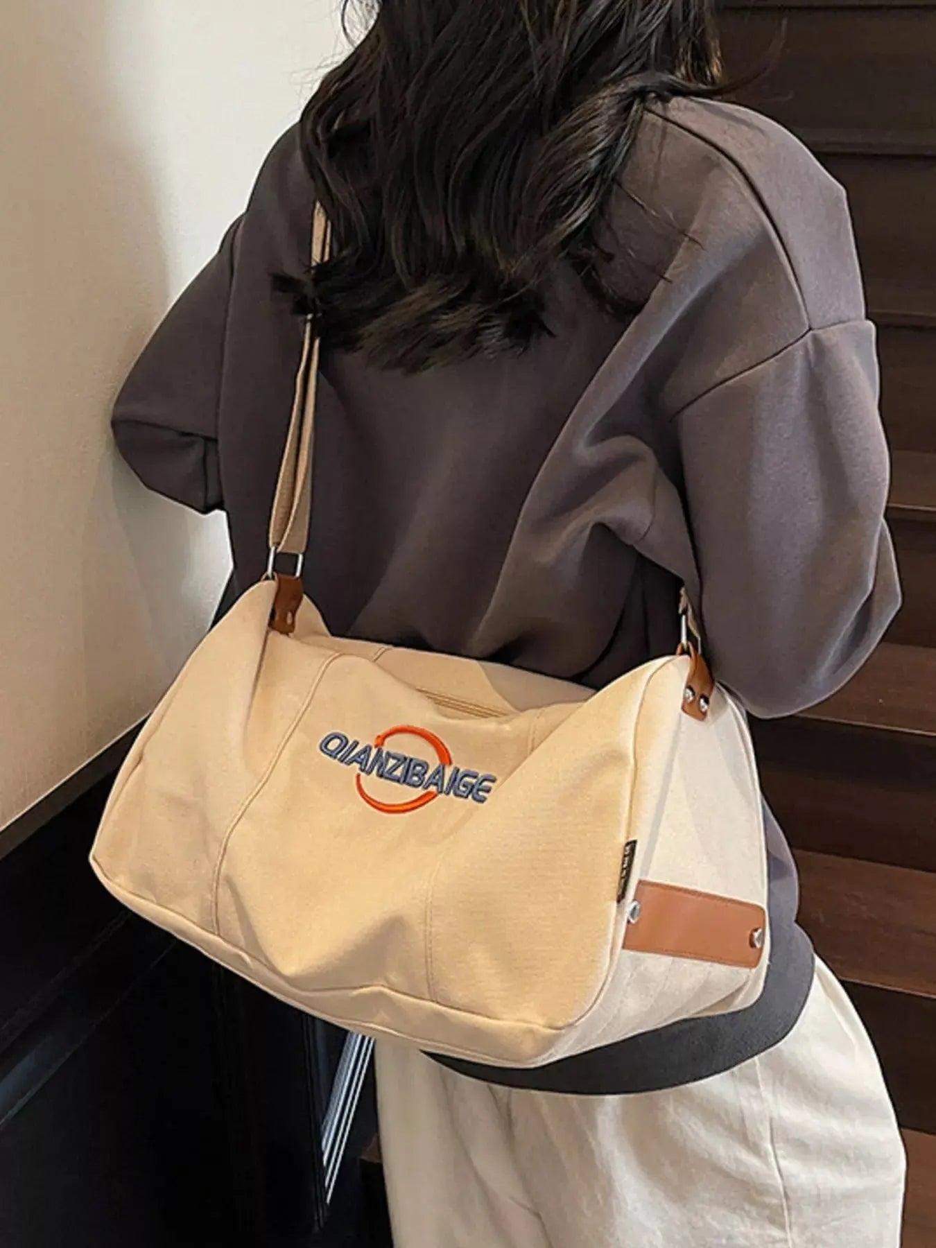 Canvas Duffel Bag with Adjustable Shoulder Strap Simply Love