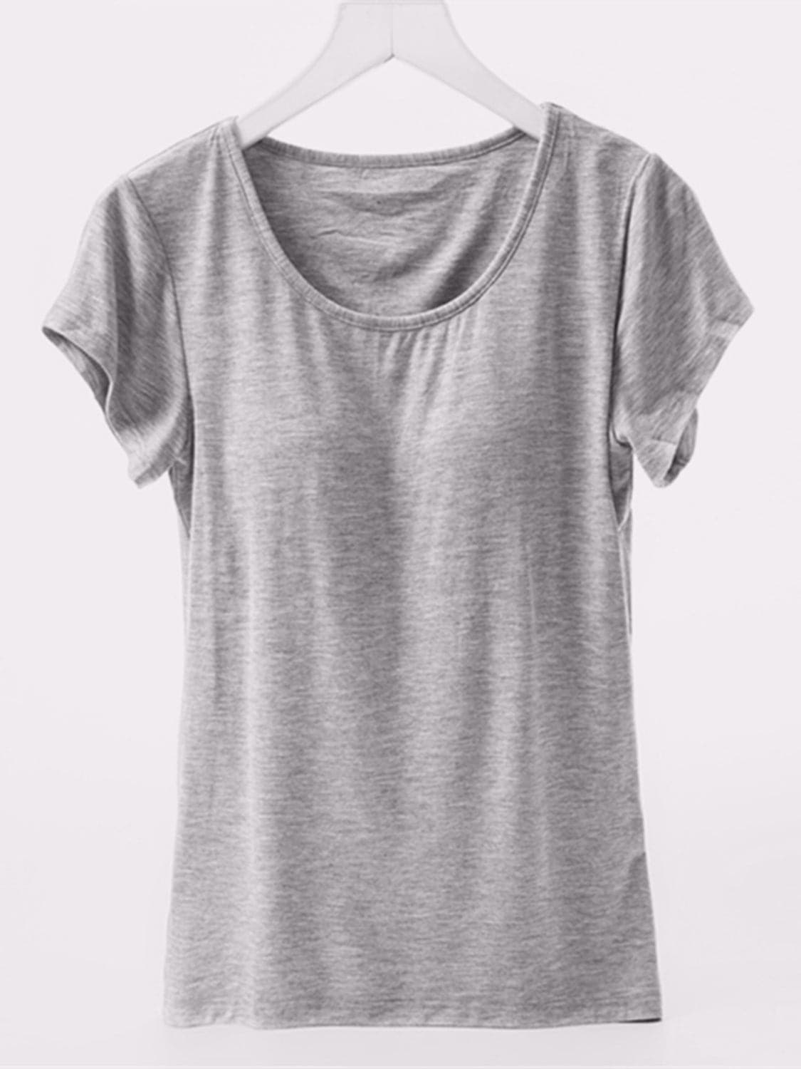 Round Neck Short Sleeve T-Shirt with Bra.