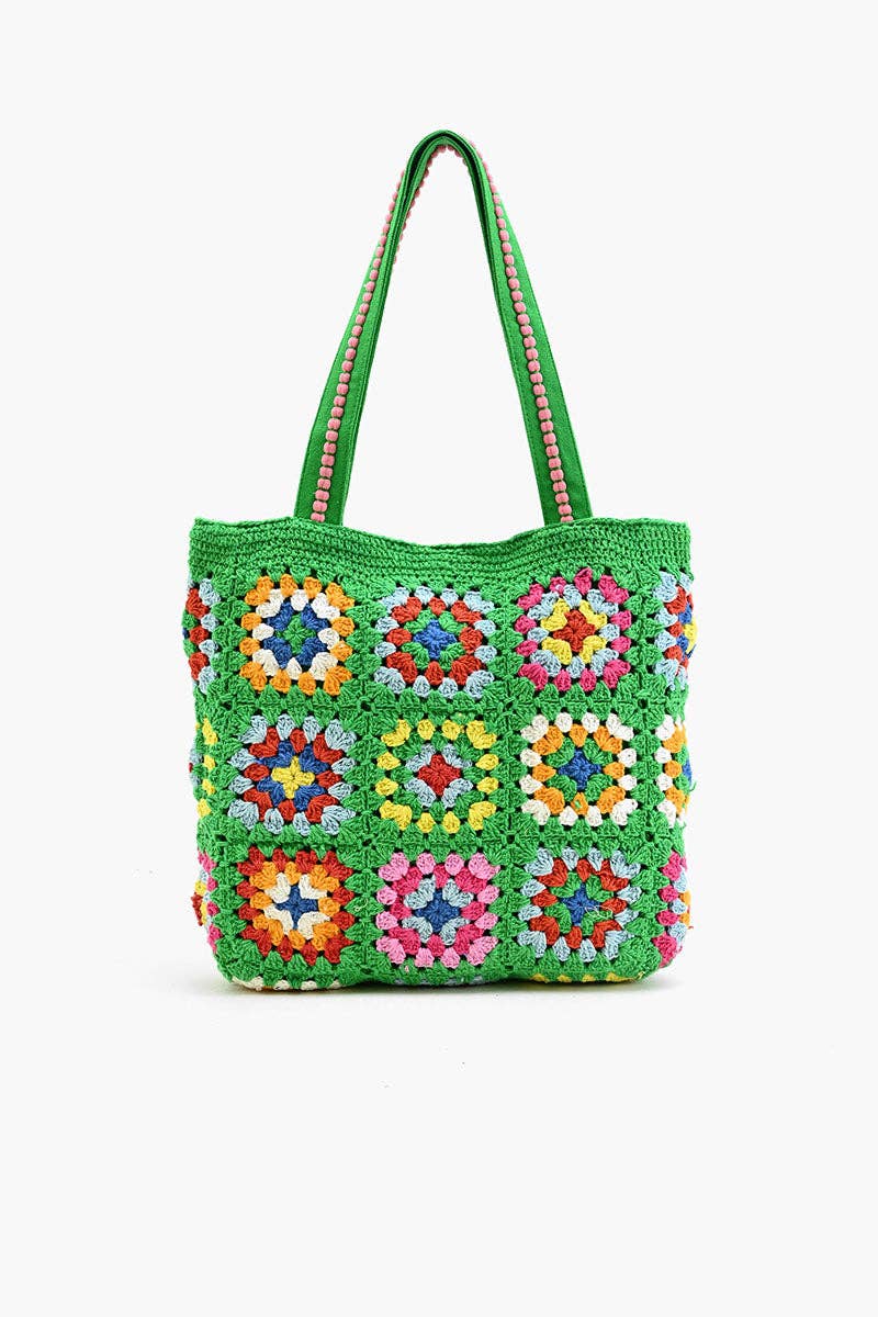 Rooted Radiance Crochet Tote Sustainable Fashion Bag Fitkitty Culture Athleisure Wear, Yoga Wear & Women's Clothing