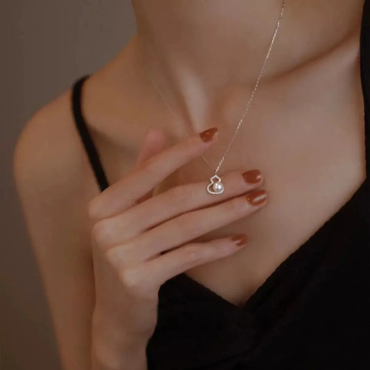 925 Sterling Silver Gourd Pearl Necklace Simply Love