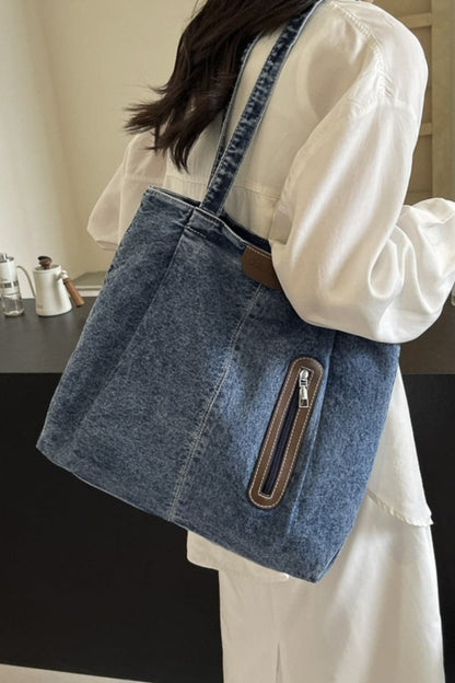 Chic medium denim tote bag