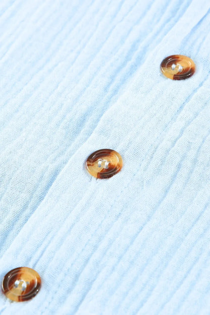 Button Down Short Sleeve Midi Shirt Dress