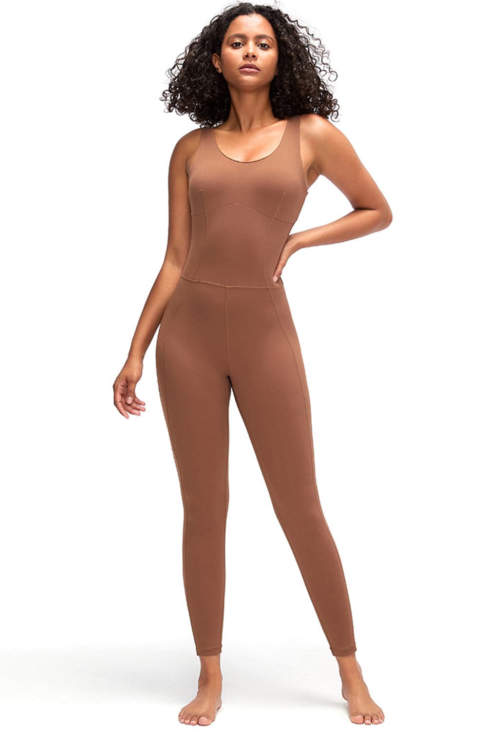 Crisscross Wide Strap Active Jumpsuit.