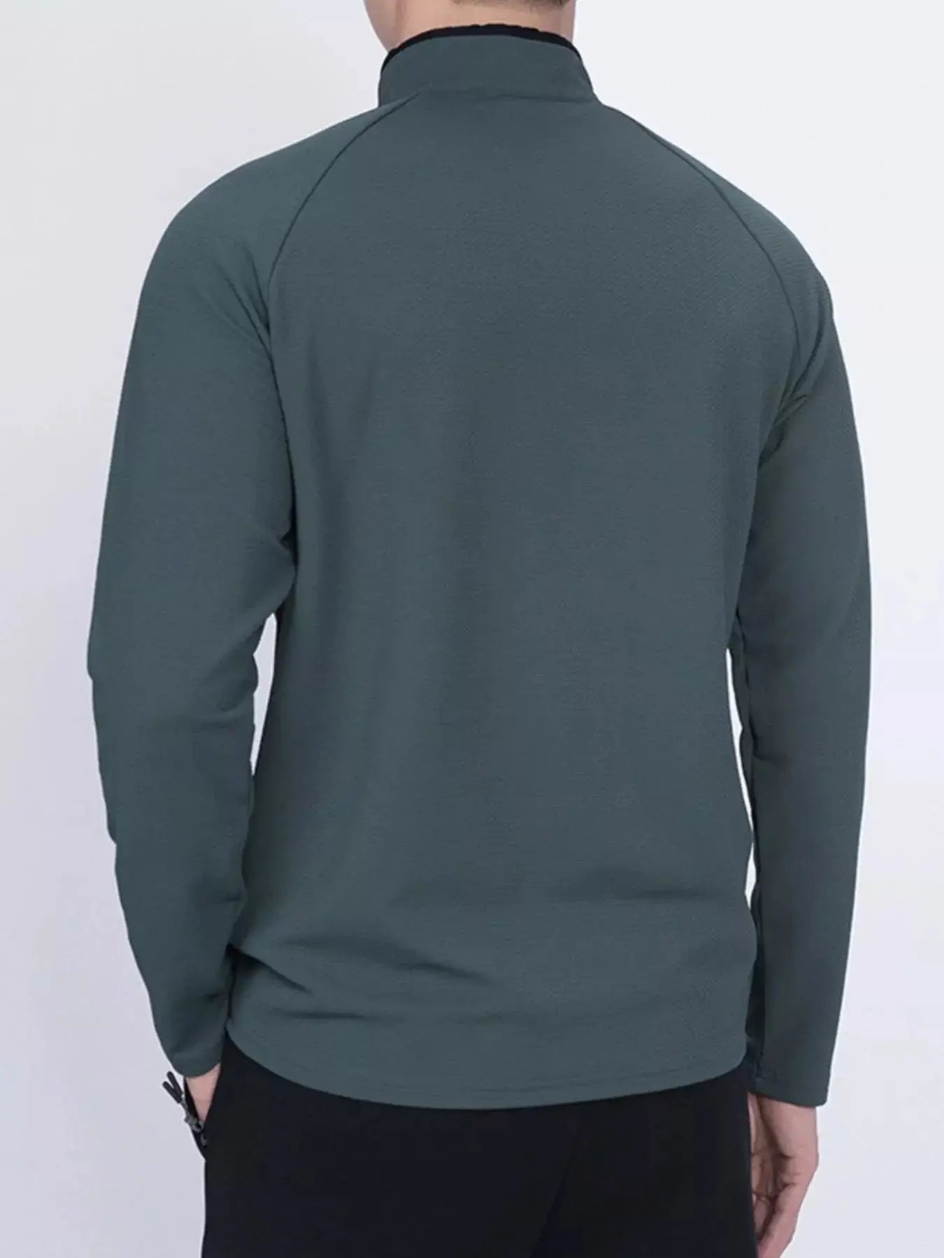 Men's Plus Size Casual Long Sleeve Quarter Zip T-Shirt Simply Love