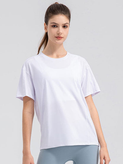 Round Neck Short Sleeve Active Top.