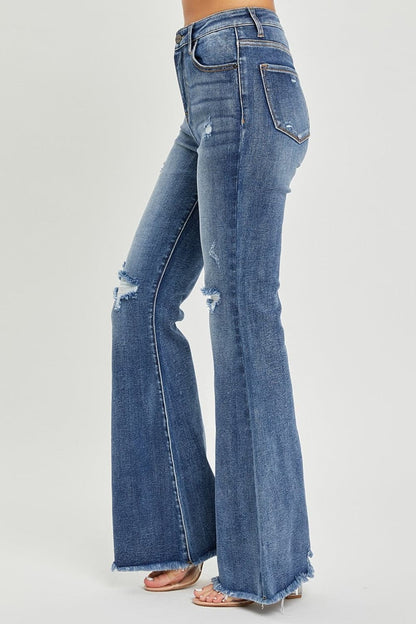 RISEN High Waist Distressed Fare Jeans.