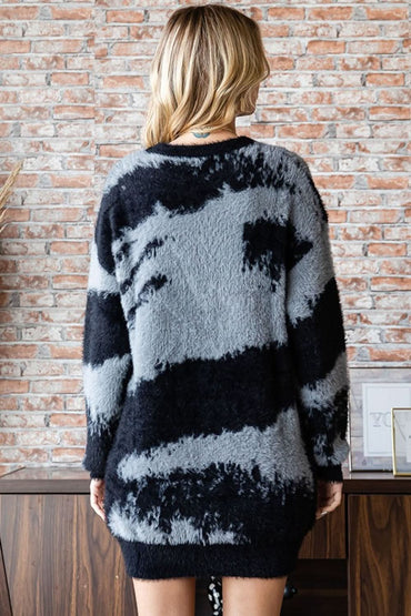 First Love Abstract Feather Yarn Sweater