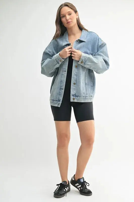 Mono B Boxy Cut Denim Jacket - Love Salve 