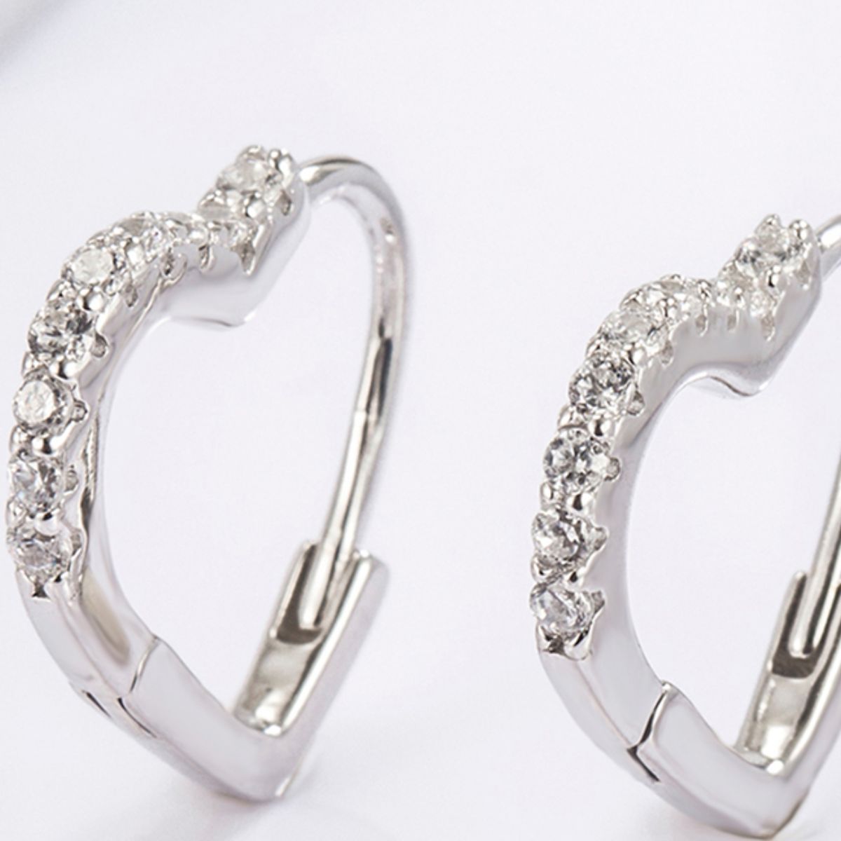 925 Serling Silver Zircon Heart Shape Earrings Coco’s Tee Boutique