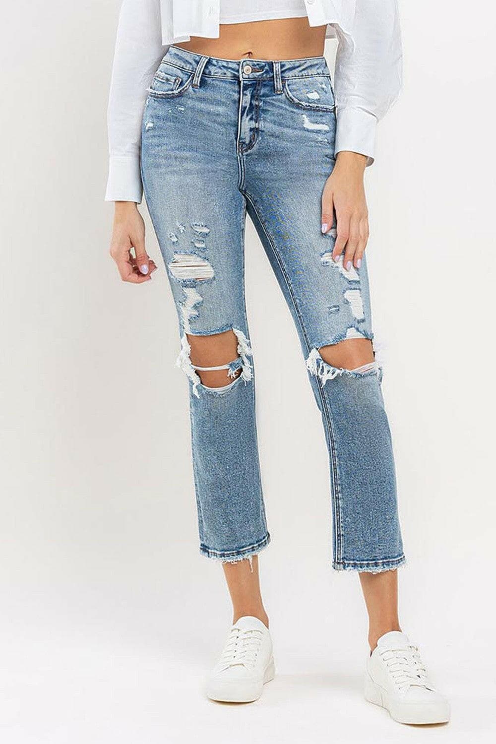 Lovervet Full Size High Rise Slim Straight Jeans.