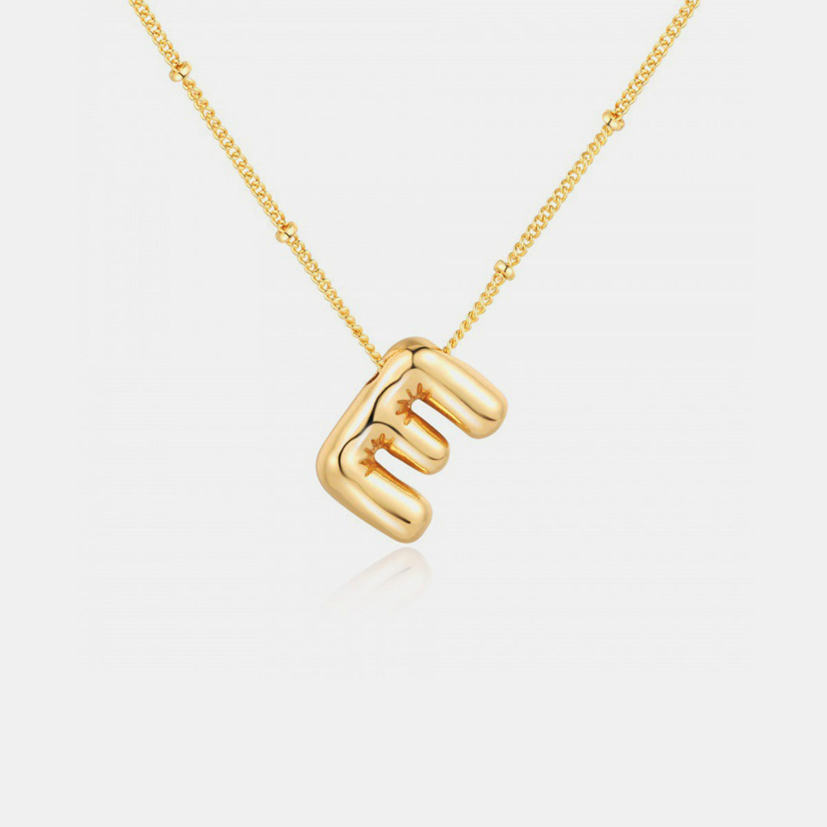 Golden Glow Bubble Initial Necklace – Make Your Statement Shine!