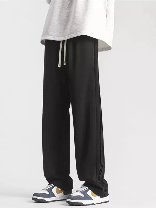 Men's Full Size Casual Loose-Fit Sweatpants with Side Stripes Plus Size Simply Love