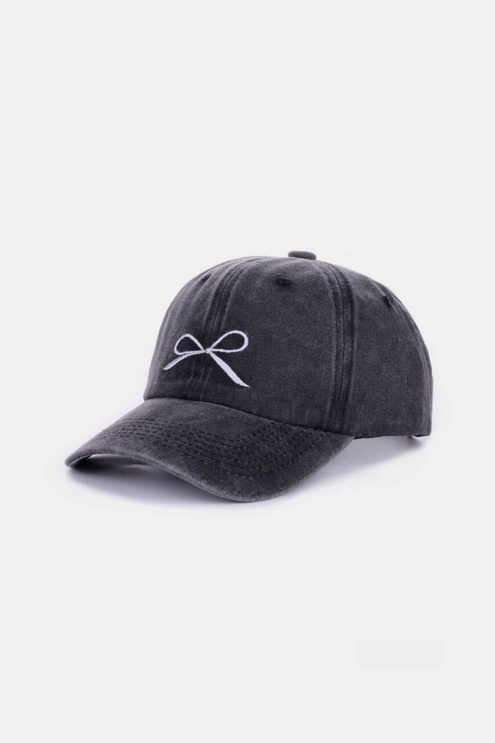 Zenana Bow Embroidered Washed Cotton Caps.