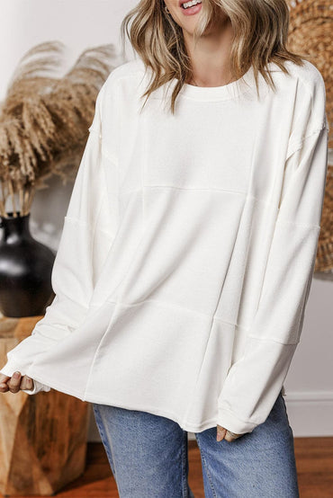 Round Neck Long Sleeve Sweatshirt.