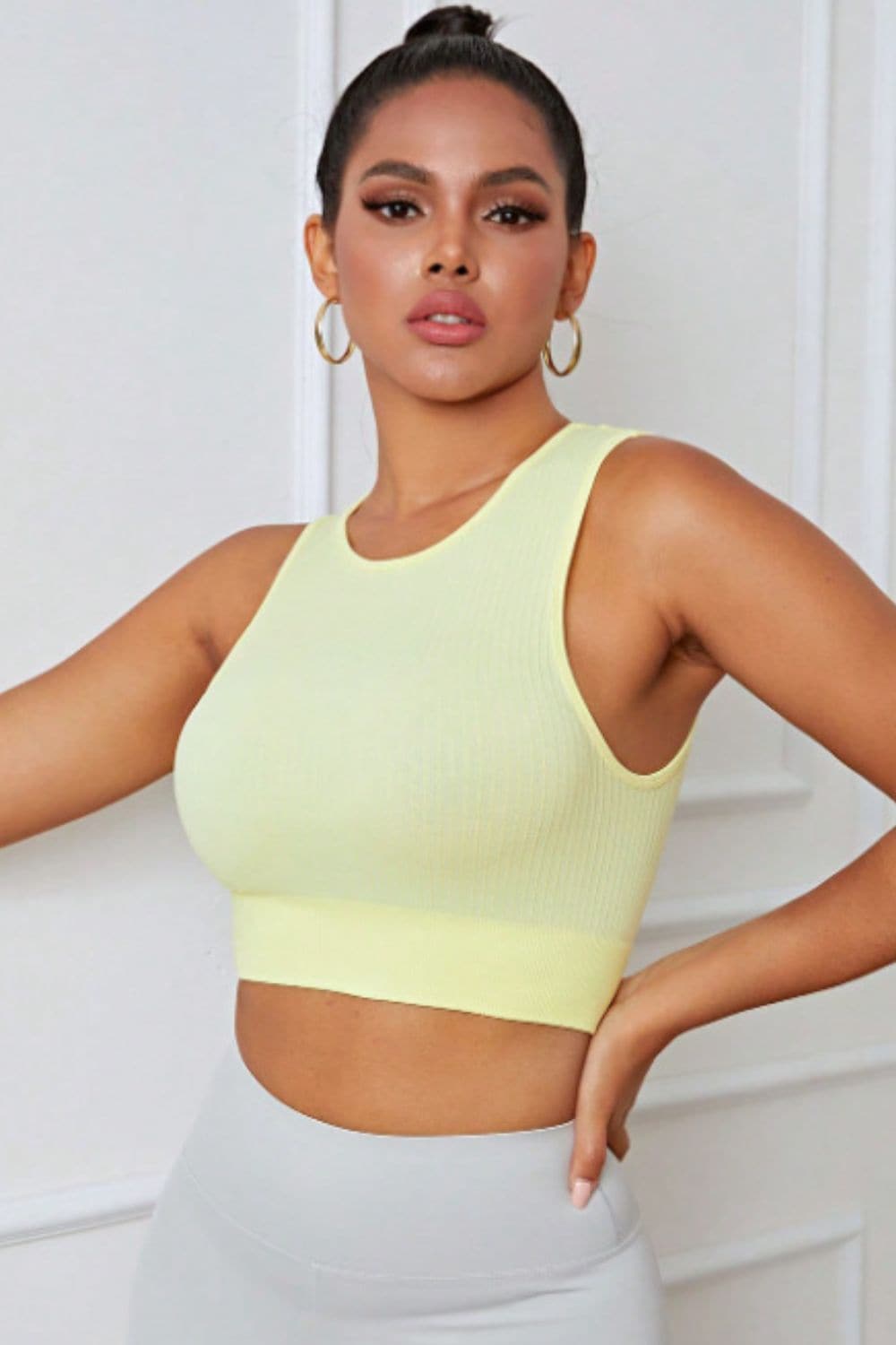 Round Neck Long Active Bra.