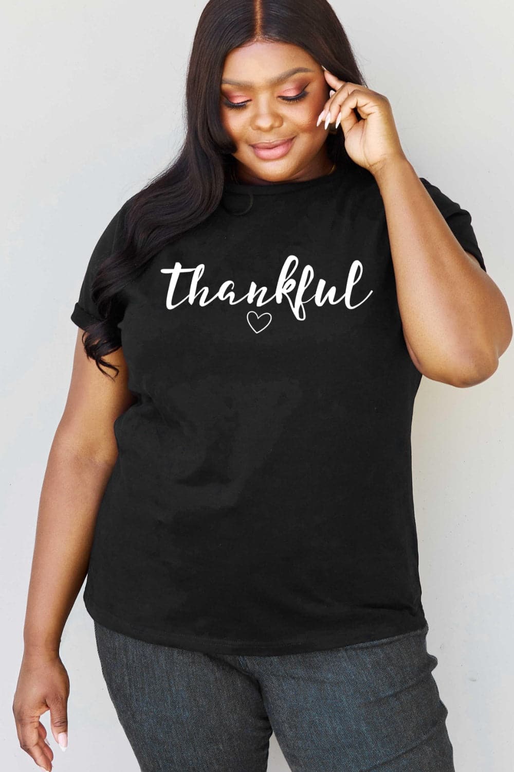 Simply Love Full Size THANKFUL Graphic T-Shirt.