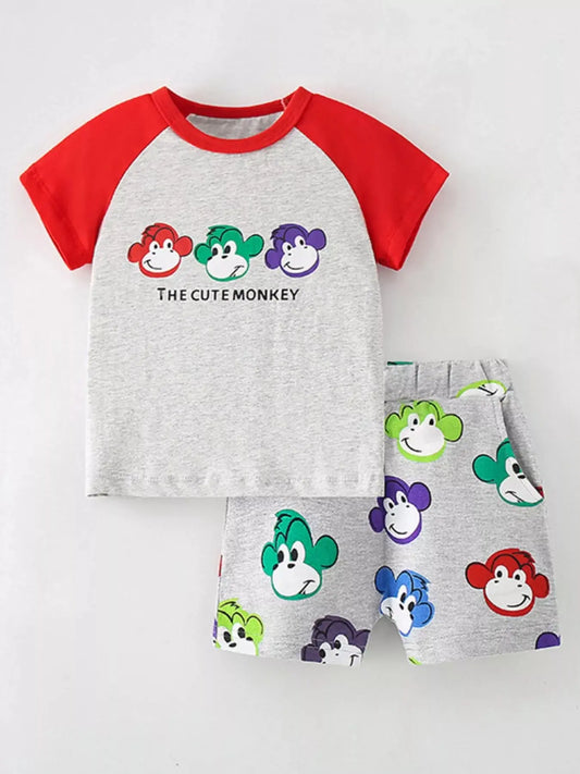 Children's Cute Monkey Tee and Shorts Set Simply Love