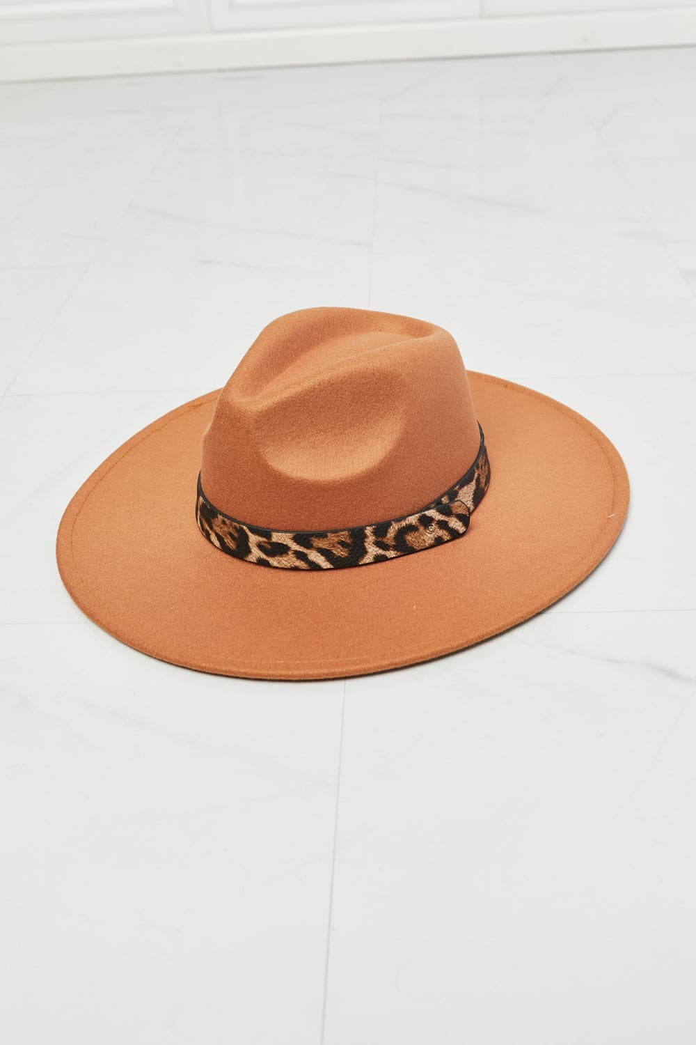 Fame In The Wild Leopard Detail Fedora Hat.