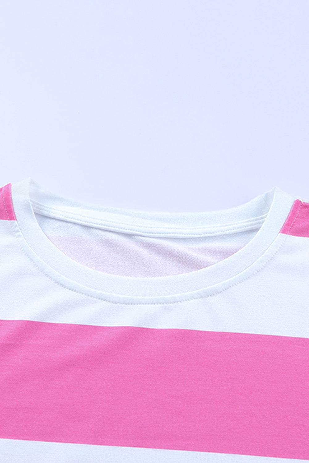 Chic pink striped plus size sweatshirt with stylish side slits