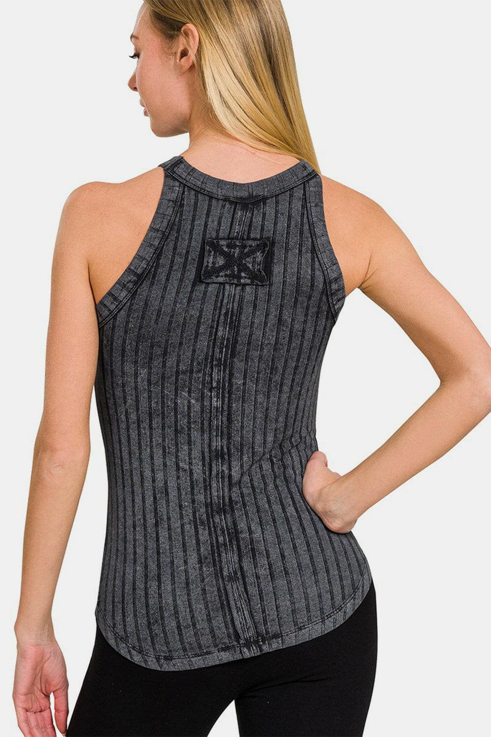 Zenana Ribbed Grecian Neck Tank.