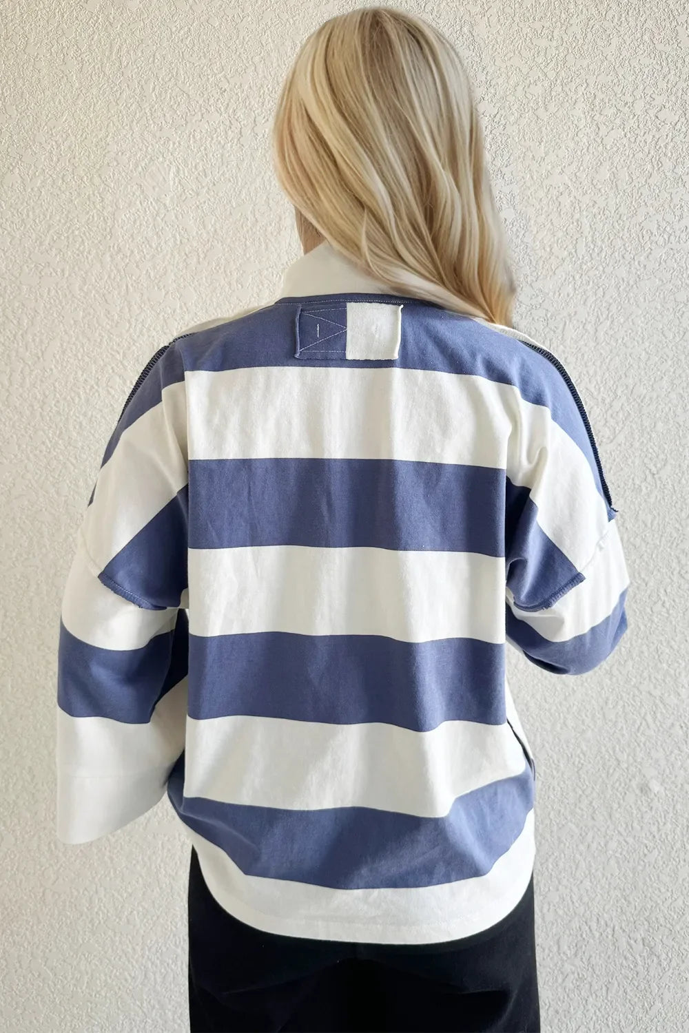 Double Take: Pima Cotton Striped Mock Neck Top