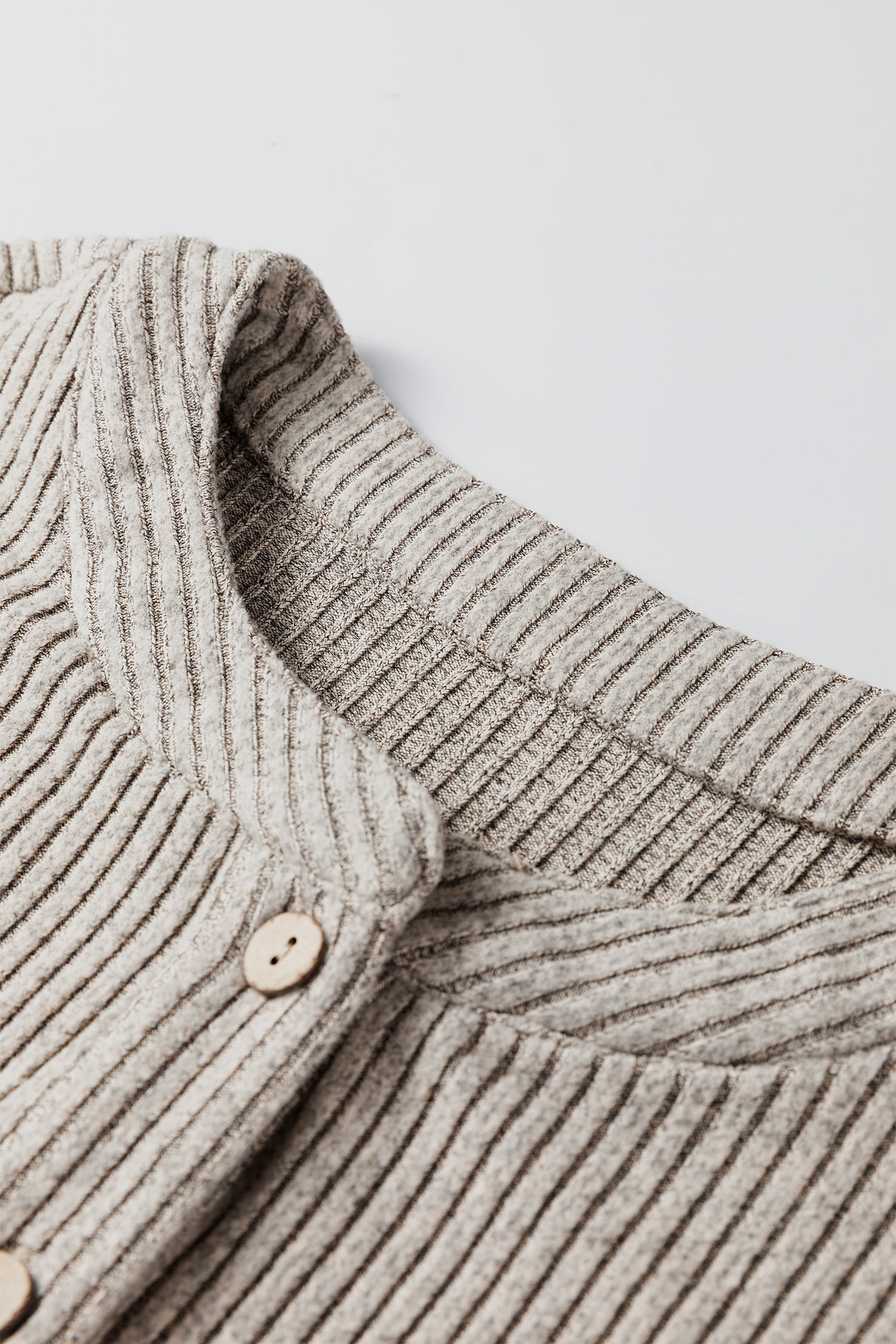 Simply Taupe Plus Size Ribbed Knit Kangaroo Pocket Henley Long Sleeve Top Dear-Lover Dropshipping