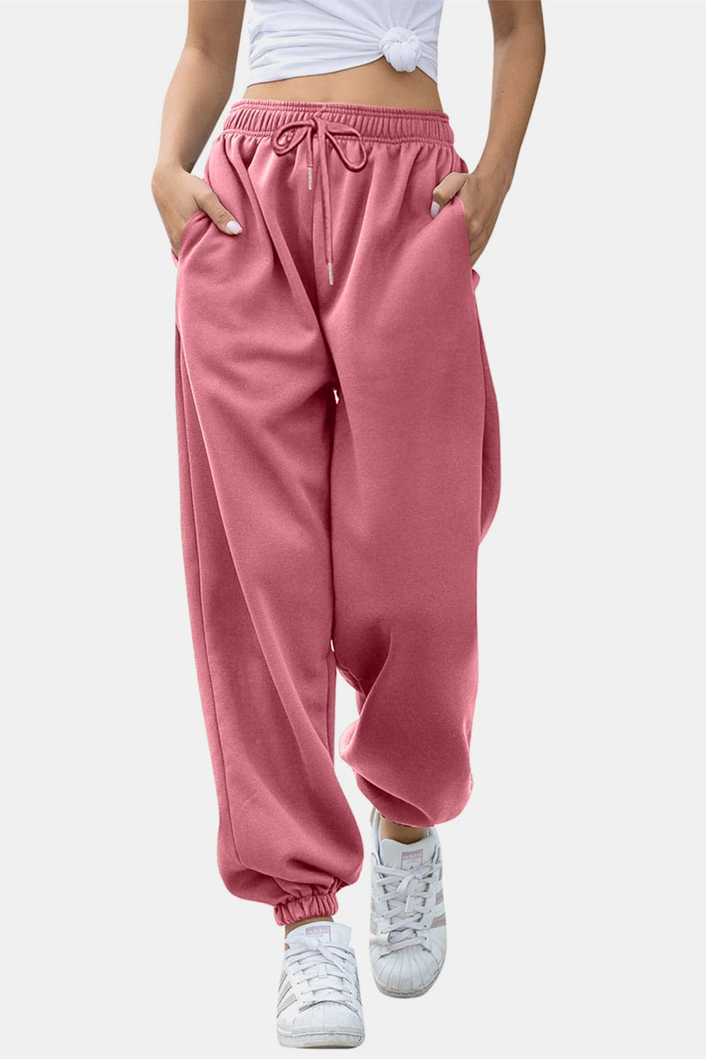 Comfortable pocketed joggers with elastic waistband