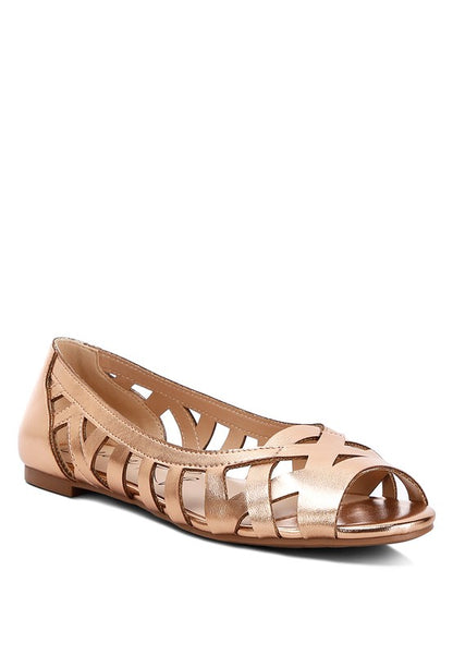 Chic Woven Peep Toe Flats