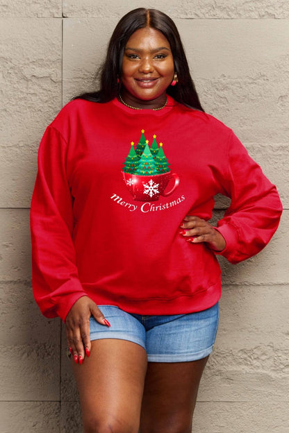 Simply Love Full Size MERRY CHRISTMAS Graphic Sweatshirt.