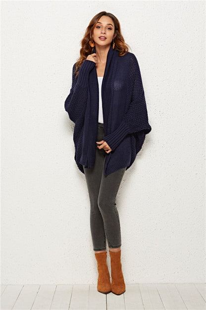 Open Front Batwing Sleeve Cardigan.