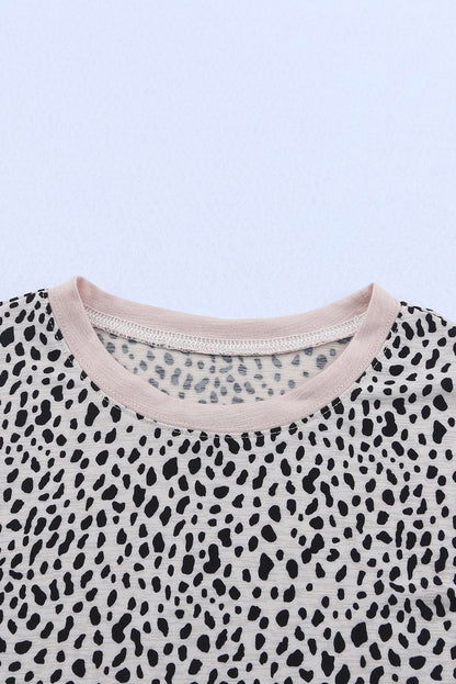 Apricot Cheetah Print Casual Crew Neck T Shirt - Product image 6 T Shirts by Divine Design4U