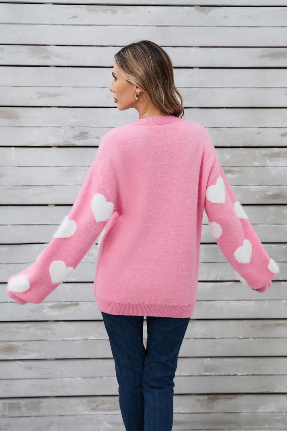 Heartfelt angel wings long sleeve sweater with dropped shoulders