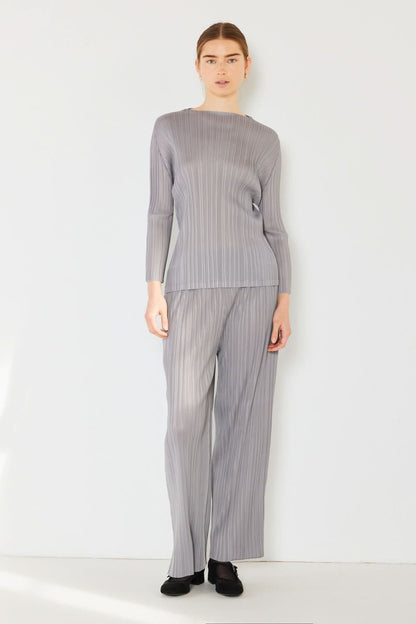 Elegant Pleated Elastic-Waist Straight-Leg Pants for Versatile Styling