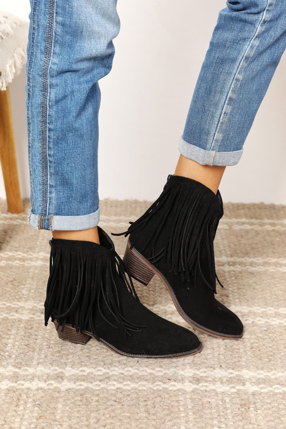 Legend Women's Fringe Cowboy Western Ankle Boots.