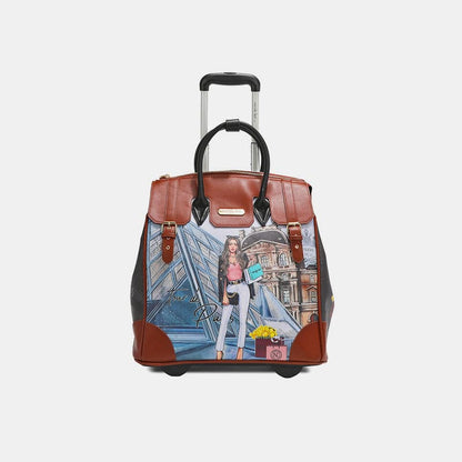 Chic and vibrant rolling travel tote bag