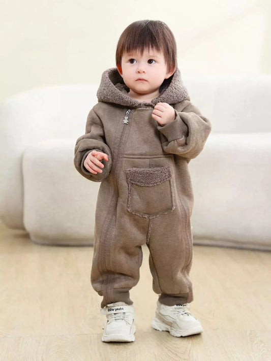 Children's Fleece Hooded One-Piece Jumpsuit Simply Love