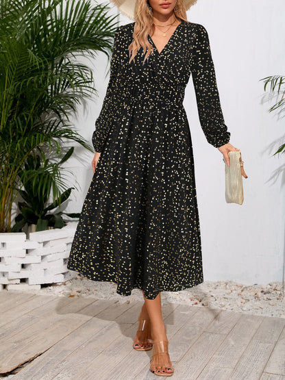 Floral Midi Dress with Long Sleeves